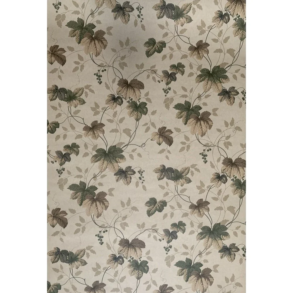 Colorful Vintage Fall Leaves Wallpaper. The Warner Co. WFM6161, 27 In. x 27 Ft.